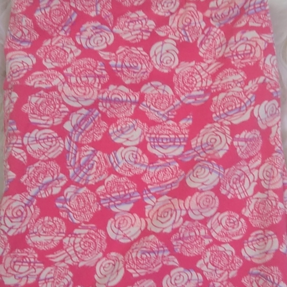 Lularoe Pink Rose Print Leggings TC (12-18) #449 - Picture 3 of 6